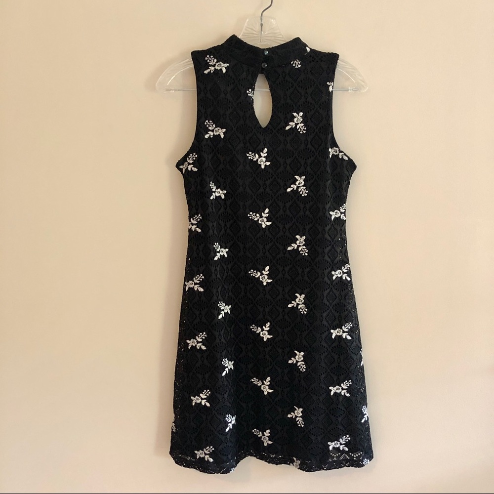 Altar’d State Black Embroidered High Neck Dress - Picture 2 of 10